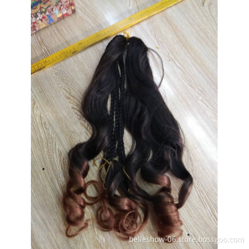 Hot sell  Synthetic deep hair bulk crochet curl  braids 150g spiral curly hair french curl synthetic wavy braiding hair